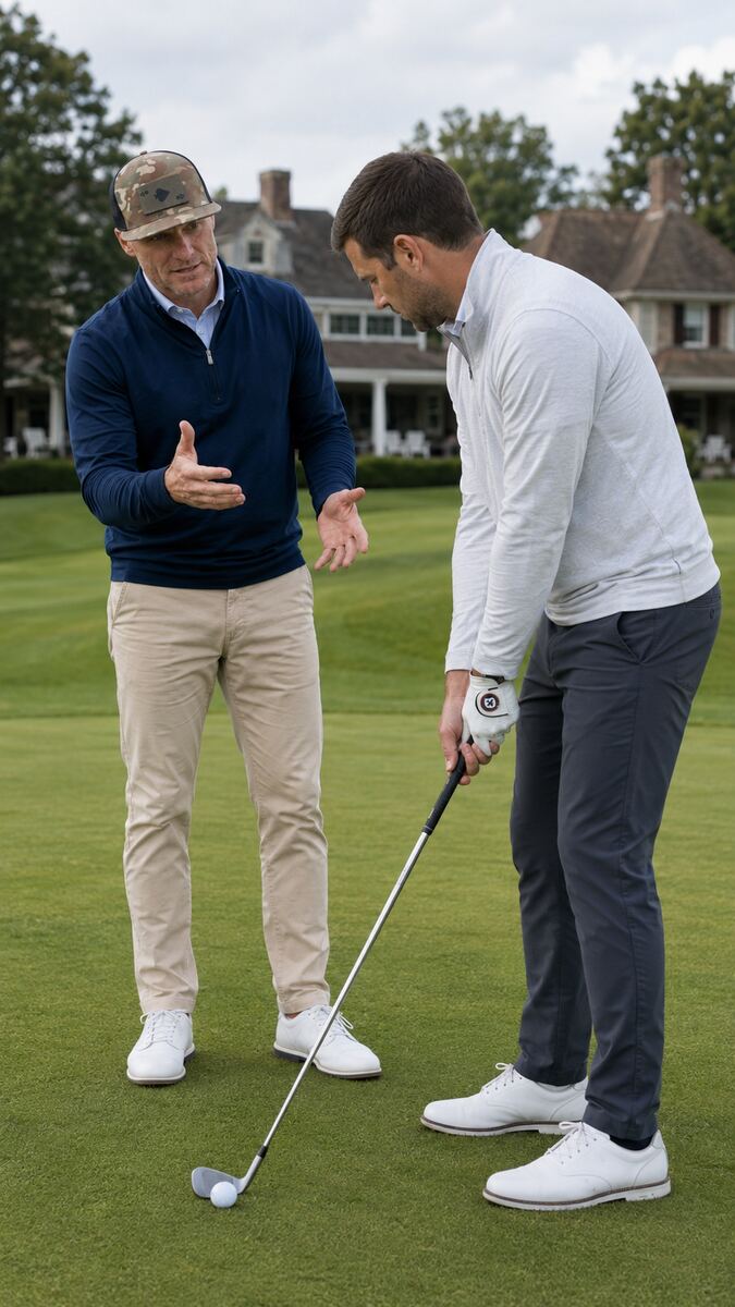 Aron coaching a student's iron setup